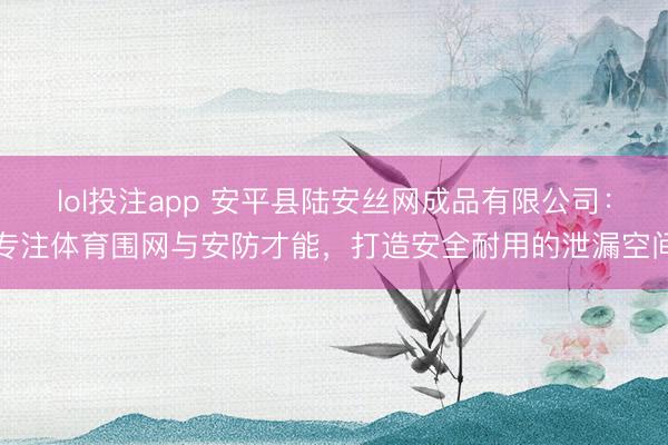 lol投注app 安平县陆安丝网成品有限公司：专注体育围网与安防才能，打造安全耐用的泄漏空间
