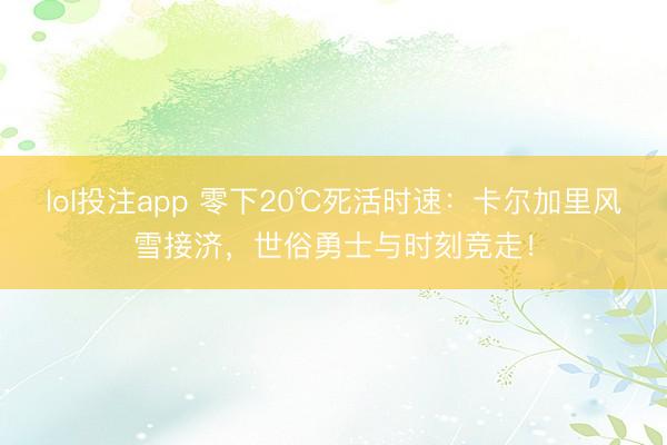 lol投注app 零下20℃死活时速:卡尔加里风雪接济,世俗勇士与时刻竞走!